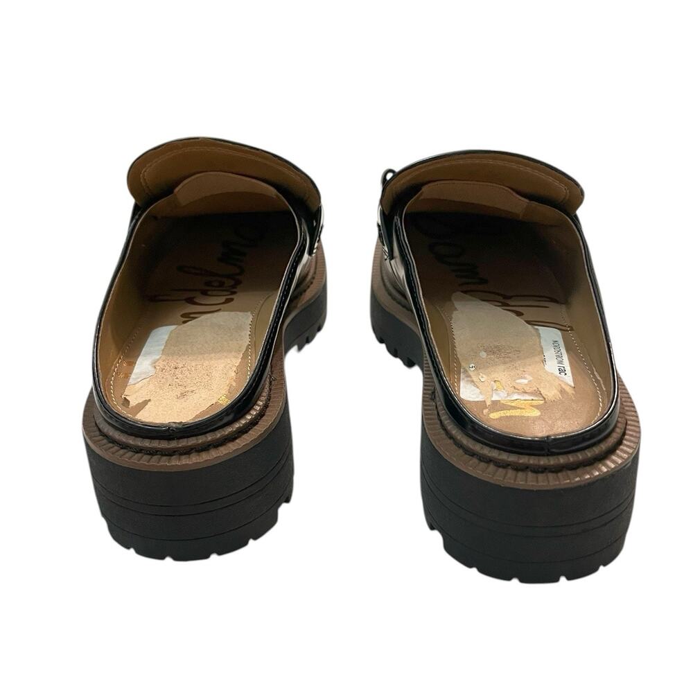 NEW Sam Edelman Lennon Loafer Mules Faux Leather Chunky Lug Sole Block Heel - Picture 4 of 7